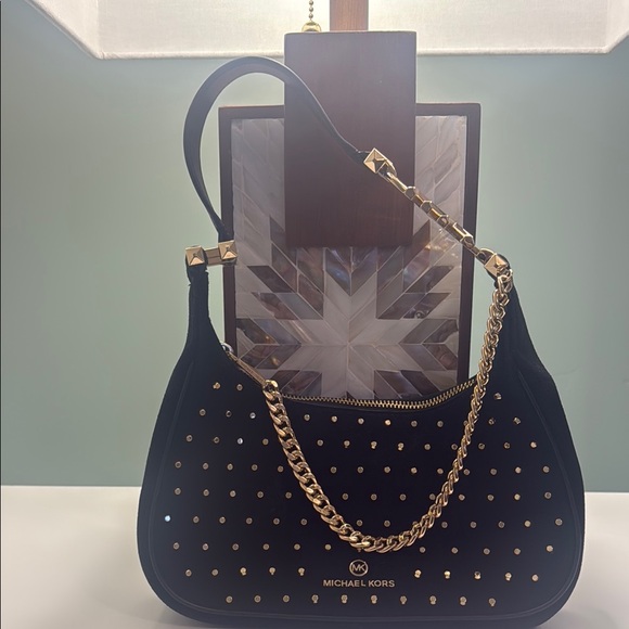 Michael Kors Black and Gold Studded Women's Bag - Picture 1 of 2